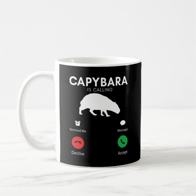 Funny Capybara Humous Capybaras Kaffemugg (Vänster)