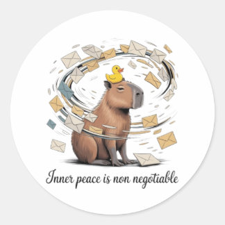 Funny Capybara Inner Peace Sticker - Zen Animal De Runt Klistermärke