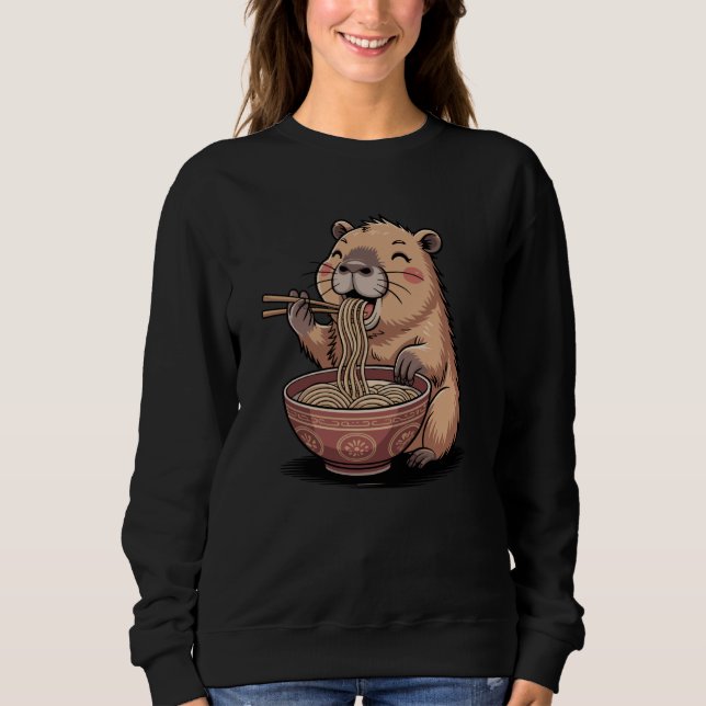 Funny Capybara Japanese Ramen Enthusiast Kawaii Me T Shirt (Framsida)