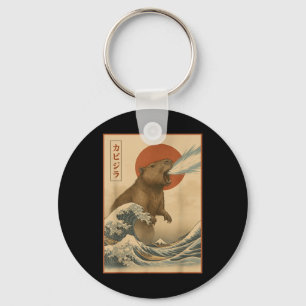 Funny Capybara Japansk Wave Capyzilla Boys Girls Nyckelring