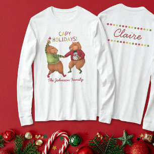 Funny Capybara-juldesign med eget namn T Shirt