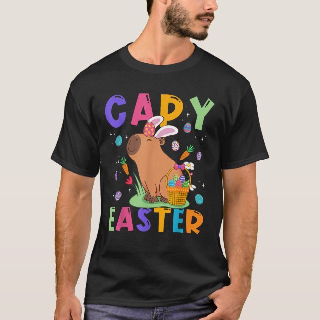 Funny Capybara Påsk Day Capy Påskägg Capy Lo T Shirt (Framsida)