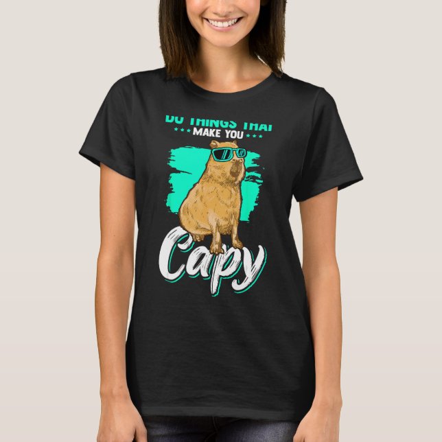 Funny Capybara Pet Rodent Capy T Shirt (Framsida)
