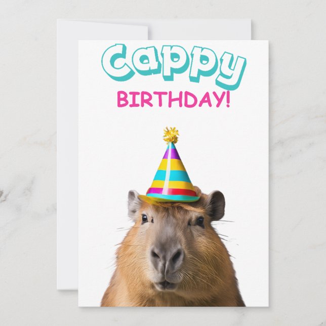 Funny Capybara Pun Birthday Card (Framsida)