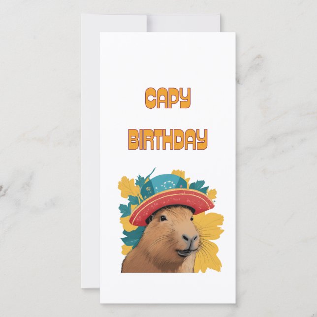 Funny Capybara Pun Birthday Card Kort (Framsida)