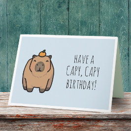 Funny Capybara Pun Birthday Card Kort