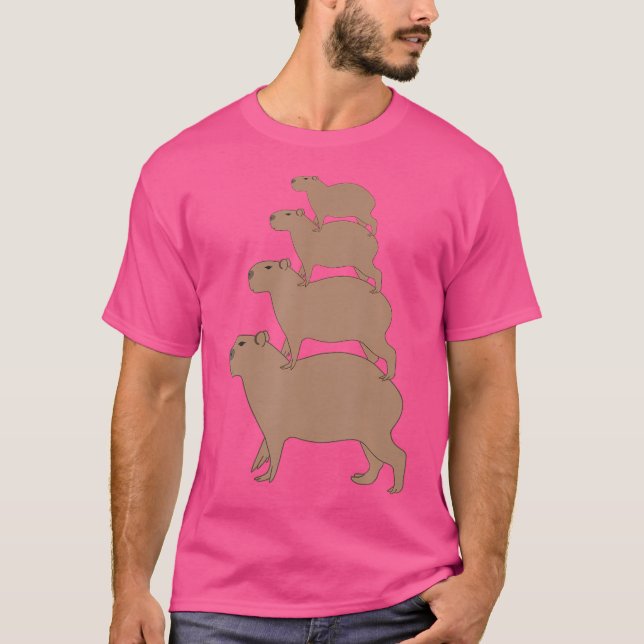 Funny Capybara Pyramid Capybara Riding Capybara T Shirt (Framsida)