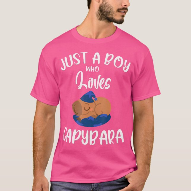 Funny Capybara Quote Bara en pojke som Kärlek Capy T Shirt (Framsida)