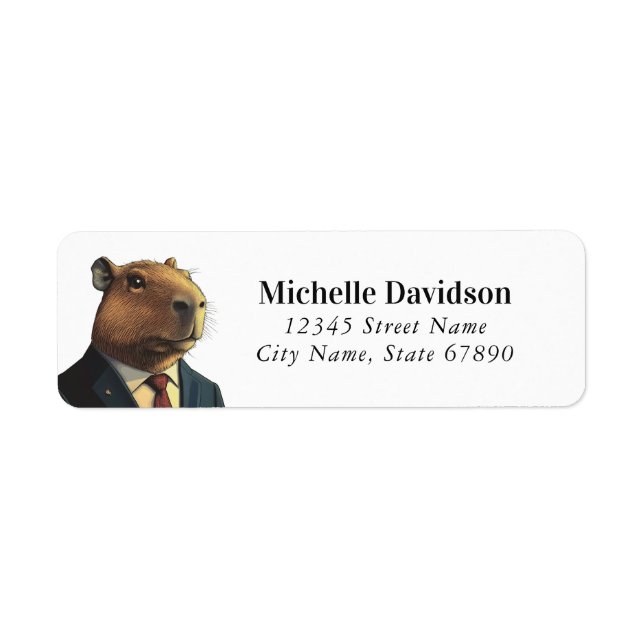 Funny Capybara Returetiketter Returadress Etikett (Framsidan)
