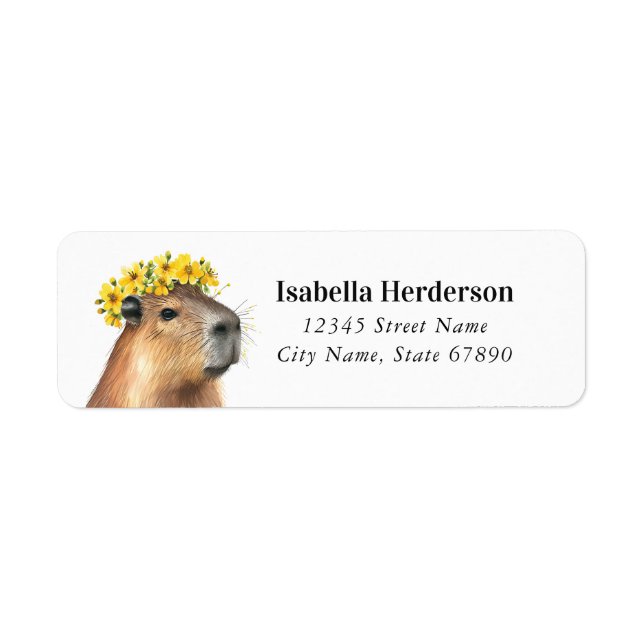 Funny Capybara Returetiketter Returadress Etikett (Framsidan)