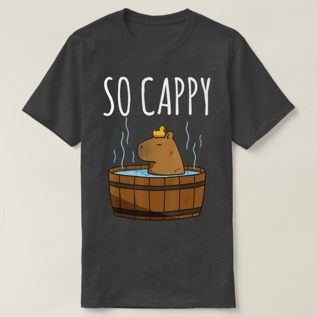 Funny Capybara Rodent Dont Worry Capy Retro Sunset T Shirt (Design framsida)