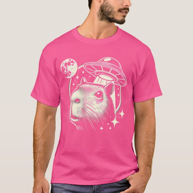 Funny Capybara Selfie Ufos Manar Konstig Capybara T Shirt (Framsida)