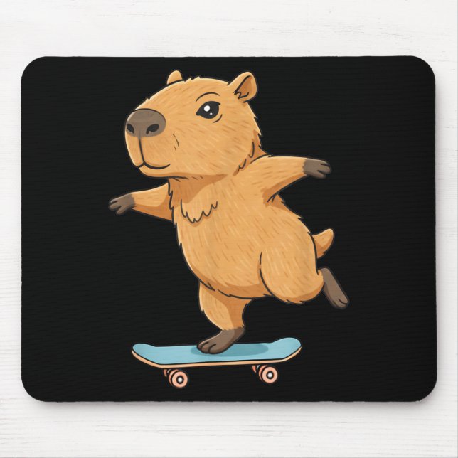 Funny Capybara Skater Skateboard Ballerina Zoo Boy Musmatta (Framsidan)