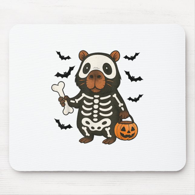 Funny Capybara Skeleton Pumpkin Halloween Costume Musmatta (Framsidan)