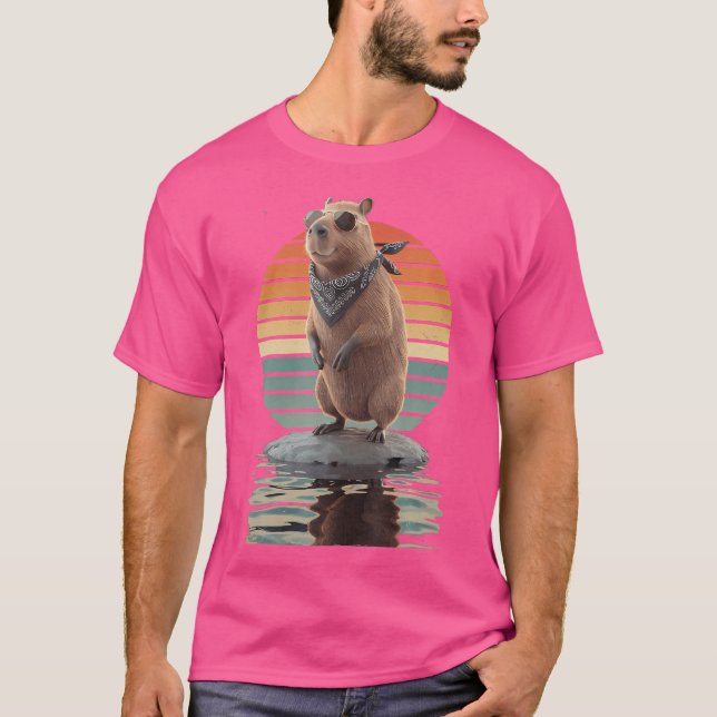Funny Capybara Sunglass Capybara T Shirt (Framsida)