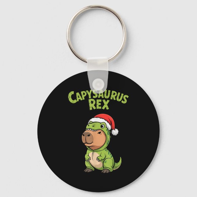 Funny Capybara T-rex Costume Christmas Kids Boys  Nyckelring (Framsida)