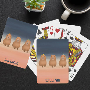 Funny Capybara Triplet-Personlig Casinokort