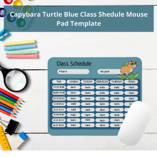 Funny Capybara Turtle Class Schedule Musmatta