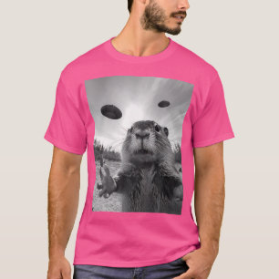 Funny Capybara Ufo Alien Funny Konstig T Shirt