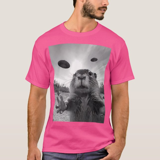 Funny Capybara Ufo Alien Funny Konstig T Shirt (Framsida)