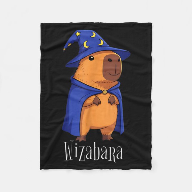 Funny Capybara Wizard Costume Wizabara Graphic Kid Fleecefilt (Framsidan)