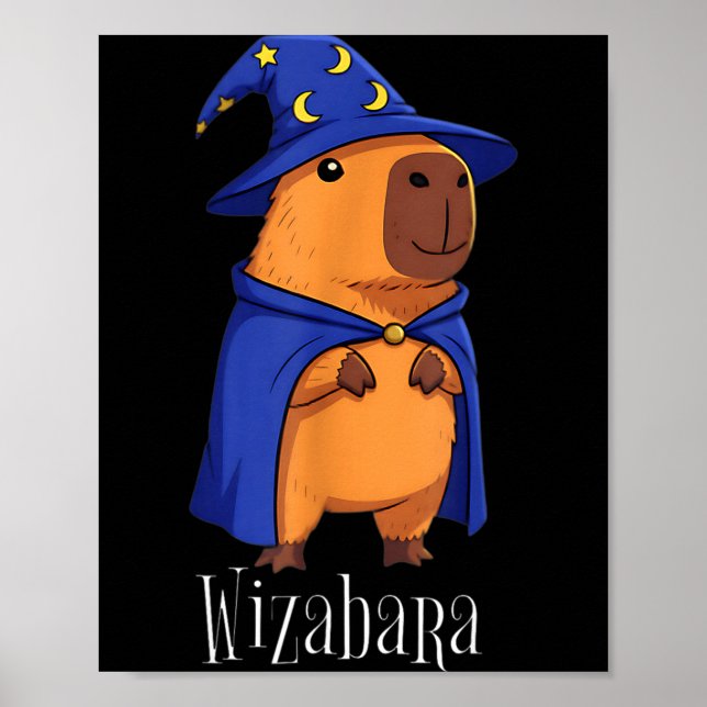Funny Capybara Wizard Costume Wizabara Graphic Kid Poster (Framsidan)