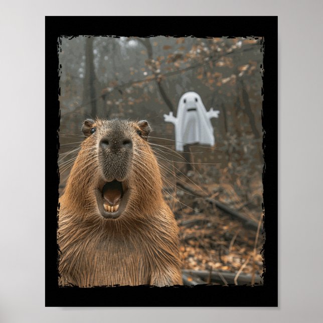 Funny Capyra Halloween Poster (Framsidan)