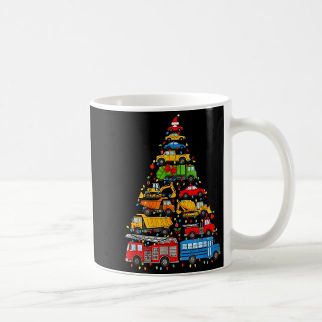 Funny Car Christmas Tree Xmas Light Boys Kids Todd Kaffemugg (Höger)