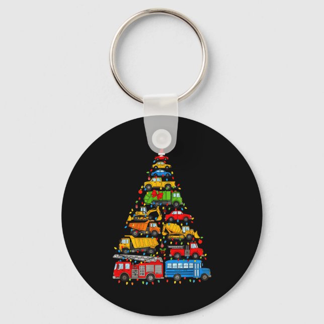 Funny Car Christmas Tree Xmas Light Boys Kids Todd Nyckelring (Framsida)