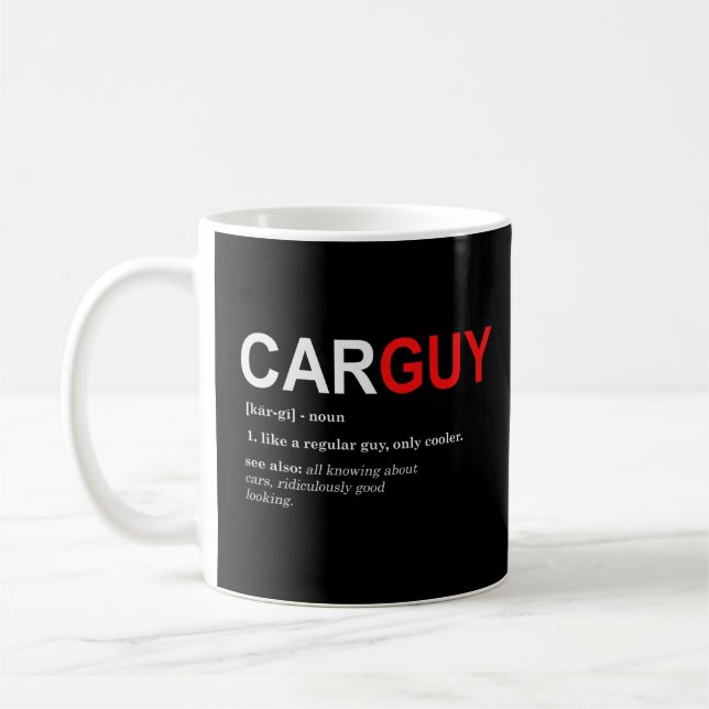 Funny Car Guy Gift Car Guy Definition T Shirt Kaffemugg (Vänster)