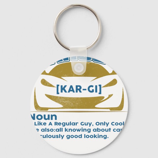 Funny Car Guy T-shirt Gift Car Guy Definition Nyckelring (Framsida)