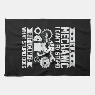 Funny Car Mechanic Engineer Men Women Kids Auto Me Kökshandduk