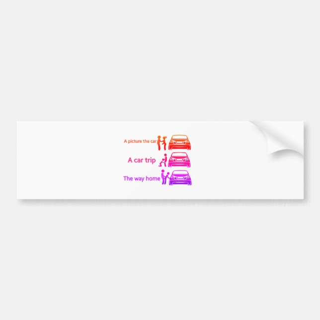 Funny Car Ride-tecken Bildekal (Framsidan)