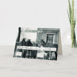 Funny Card - Horse Middag Helgkort