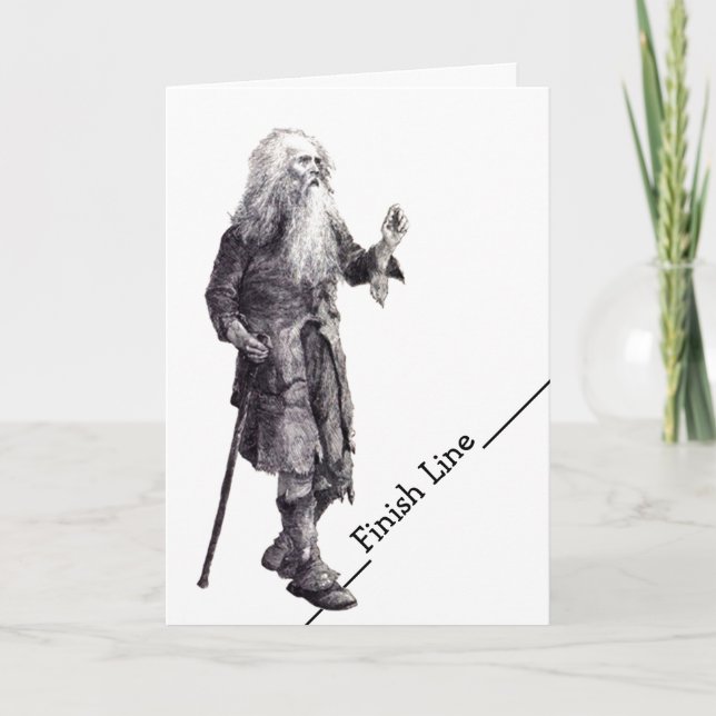 Funny Card Pension Avslutar Line och gamle Guy Hum Kort (Framsida)