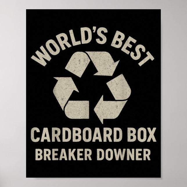 Funny Cardboard Box Breaker Downer Sarcastic Retro Poster (Framsidan)