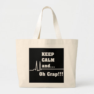 Funny Cardiac Nurse Tote Bag Oh Crap Jumbo Tygkasse