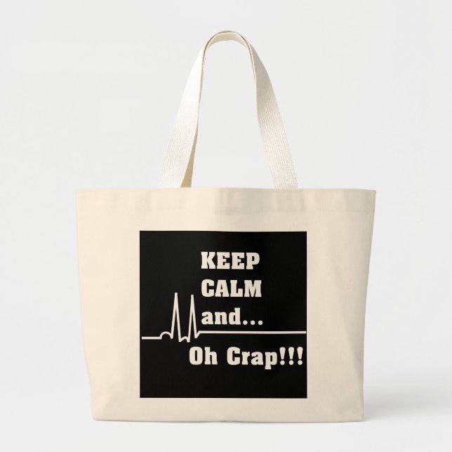 Funny Cardiac Nurse Tote Bag Oh Crap Jumbo Tygkasse (Framsidan)