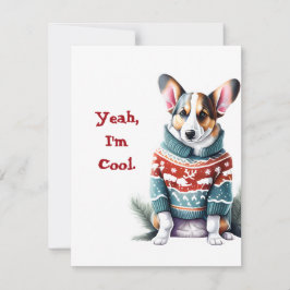 Funny Cardigan Welsh Corgi i julsötare Julkort
