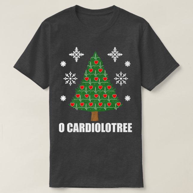 Funny Cardiologist Christmas Tree Cardiology Offic T Shirt (Design framsida)