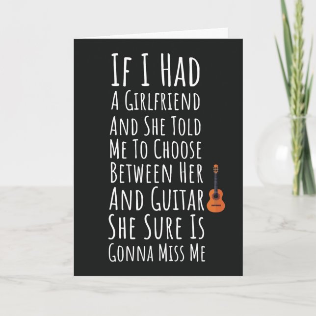 Funny Cards For Male Guitar Players Men Teen Boys  Kort (Framsida)