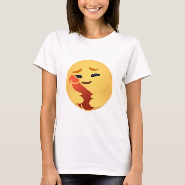 Funny Care Emojis Facebook T Shirt (Framsida)