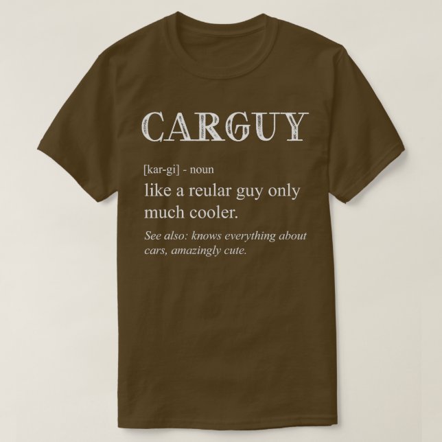 Funny Carguy Definition Car Guy Manar Fars dag D T Shirt (Design framsida)