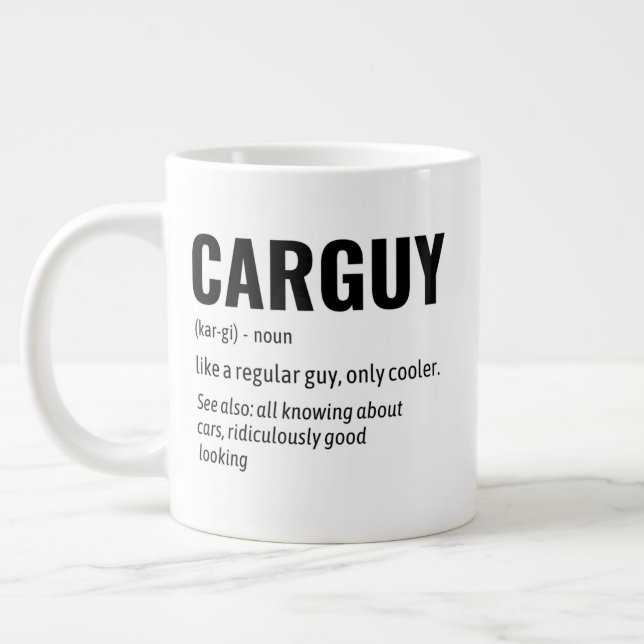 Funny Carguy Dictionary Definition Coffee Mugg Jumbo Mugg (Vänster)