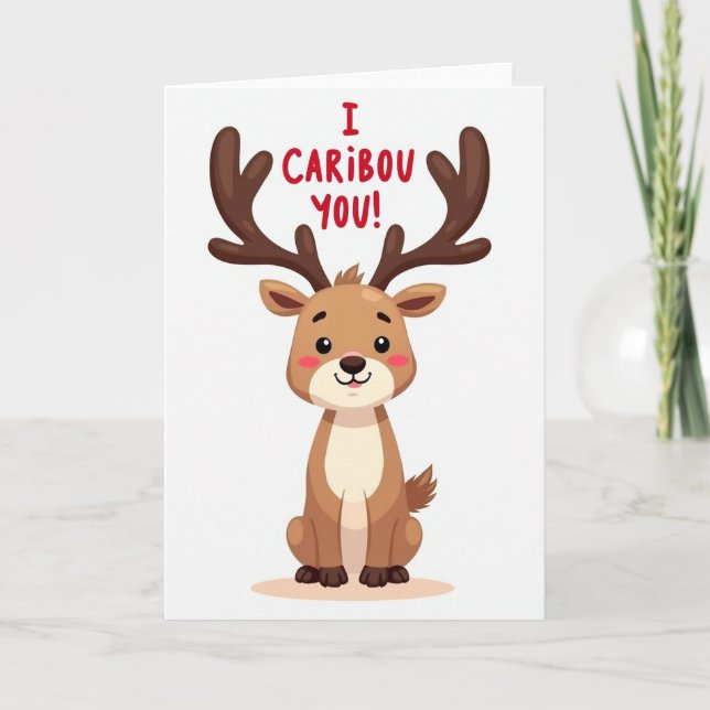 Funny Caribou Care About You Card Kort (Framsida)