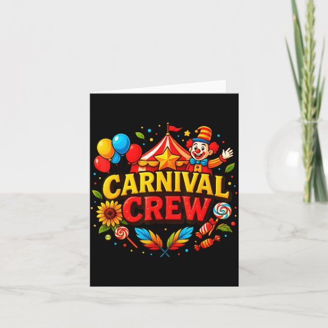 Funny Carnival Crew Circus Party Staff Costume Pri Kort (Framsida)