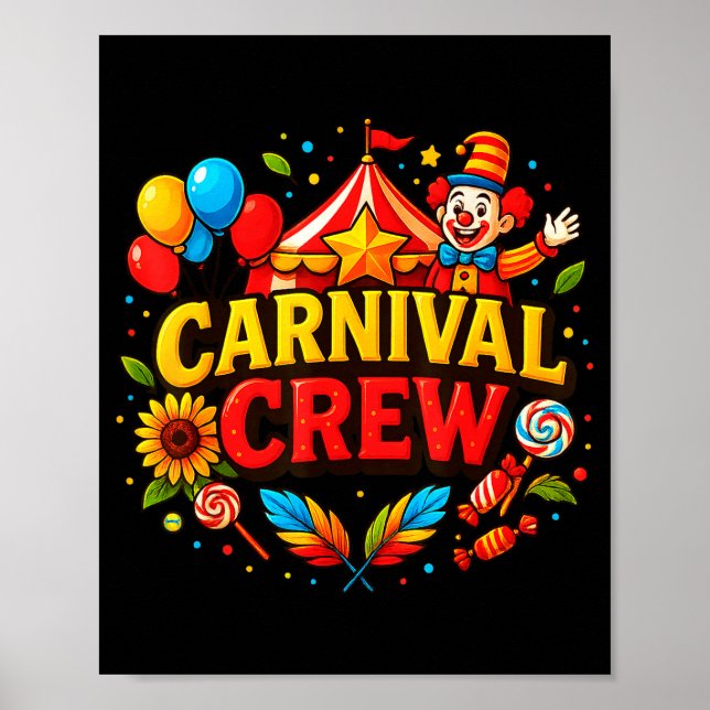 Funny Carnival Crew Circus Party Staff Costume Pri Poster (Framsidan)