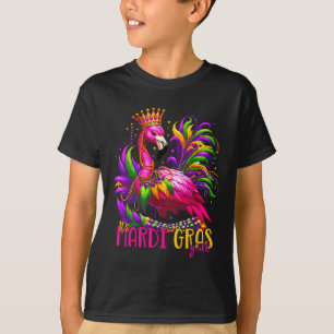 Funny Carnival Party Gift Idea Flamingo Mardi Gras T Shirt