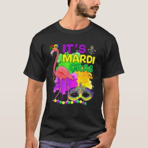 Funny Carnival Party Gift Idea Flamingo Mardi Gras T Shirt