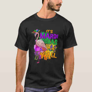 Funny Carnival Party Idea Flamingo Mardi Gras T Shirt